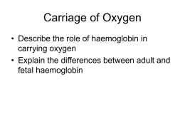 Carriage of Oxygen - Mrs Miller's Blog