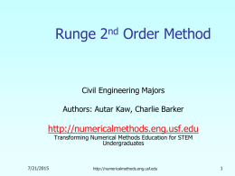 Runge-Kutta 2nd Order Method for Solving Ordinary