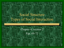 Social Structure Types of Social Interaction