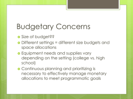 Budgetary Concerns - Staunton River High School