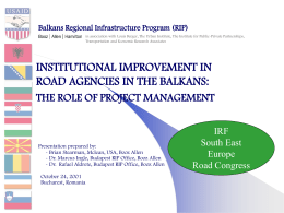 Balkans Regional Infrastructure Program