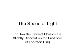 The Speed of Light - San Francisco State University