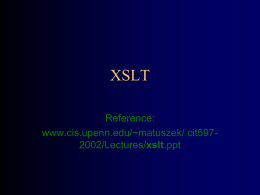 XSLT - Fakultas Ilmu Komputer Universitas Indonesia