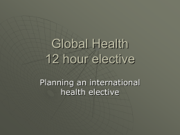 Global Health 12 hour elective