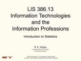 LIS 397.1 Introduction to Research in Library and