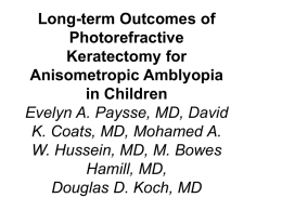 Long-term Outcomes of Photorefractive Keratectomy for