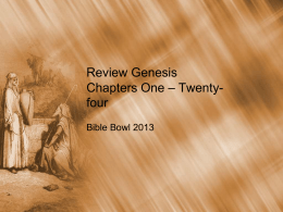 Review Genesis Chapters One – Twenty-four