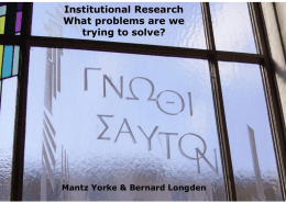 Institutional Research: What problems are we trying to solve?