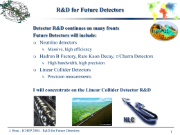 R&D for Future Detectors