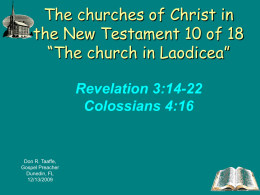 The churches of Christ in the New Testament 10 of 18 “The