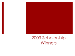 2003 Scholarship Winners - AAHRA