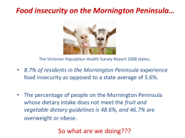 Food insecurity on the Mornington Peninsula (PowerPoint