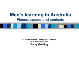 Finding a place for men in ACE Some implications from