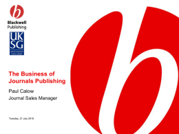 The Business of Journal Publishing