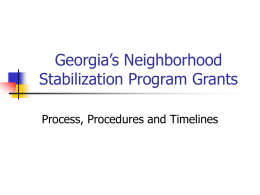 Georgia’s Neighborhood Stabilization Program Grants