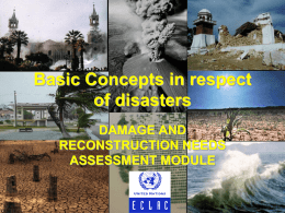 SUBJECT 1. Basic Concepts in respect of disasters DAMAGE