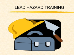 LEAD HAZARD TRAINING - Higiene Ocupacional