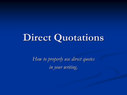 Direct Quotations - Lake