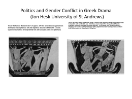 Politics and Gender Conflict in Greek Drama (Jon Hesk