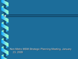 Non-Metro MSM HIV Prevention Profile