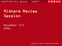 CS147 Midterm Review - Stanford University