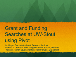 Grant and Funding Searches at UW