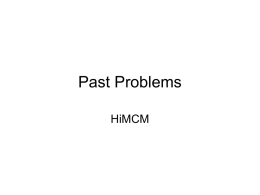 Past Problems