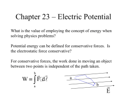Chapter 23 – Electric Potential