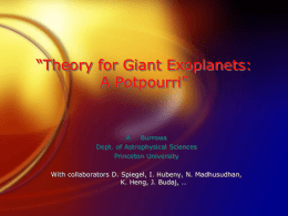 Theory for Giant Exoplanets: A Potpourri”