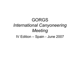 GORGS International Canyoneering Meeting