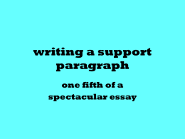 writing a support paragraph