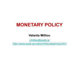 MONETARY POLICY - Athens University of Economics and Business