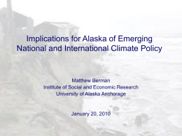 Climate Change and Economic Adaptation: the View from Alaska