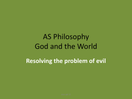 AS Philosophy God and the World
