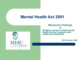 Quality Framework for Mental Health Services in Ireland