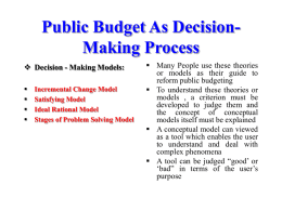 Public Budget As Decision