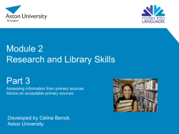 Research and Library Skills Assessing information from