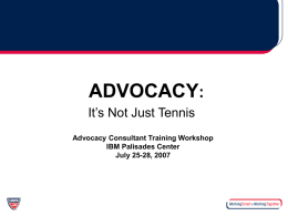 Insert Title of Session - United States Tennis Association