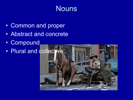Nouns - Welcome to The World of S