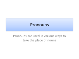 Pronouns - grammar