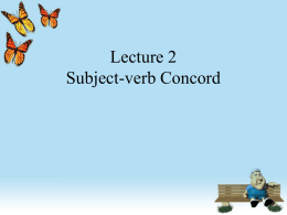 Subject-verb Concord