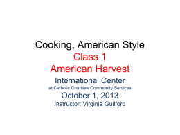 Cooking, American Style Class 1