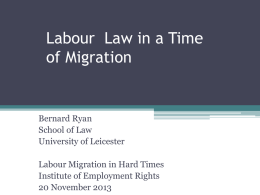 Labour Law in a time of Migration