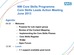 Event slides for 23rd - North West Integrated Workforce Unit