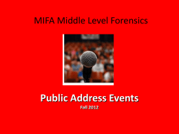 Public Address Events