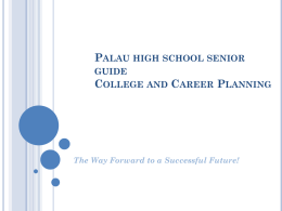 Palau high school senior guide College and Career Planning