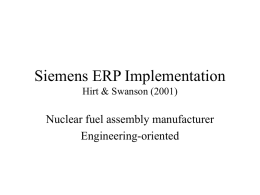 Siemens ERP Implementation Hirt & Swanson (2001)