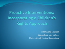 Proactive Interventions: Incorporating a Children’s Rights