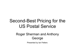Second-Best Pricing for the US Postal Service
