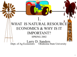 1. What is natural resource economics & why is it important?